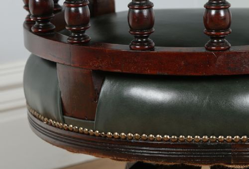 fig 7. Victorian Mahogany & Leather Revolving Captains Office Desk Armchair (Circa 1870)