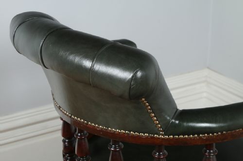 fig 8. Victorian Mahogany & Leather Revolving Captains Office Desk Armchair (Circa 1870)