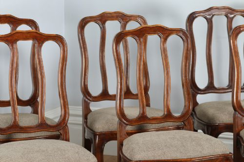 fig 2. Set of 8 Eight French Louis Provincial Upholstered Beech Kitchen Dining Chairs (Circa 1900)