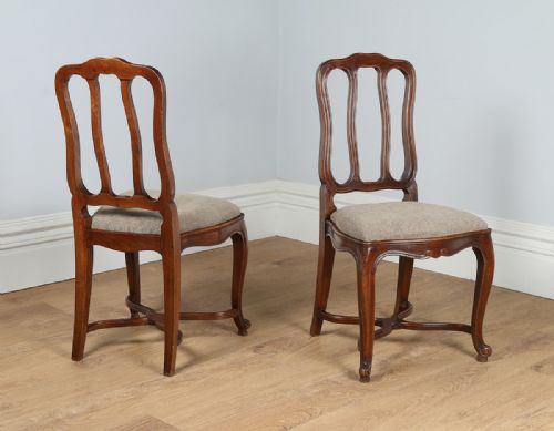 fig 4. Set of 8 Eight French Louis Provincial Upholstered Beech Kitchen Dining Chairs (Circa 1900)