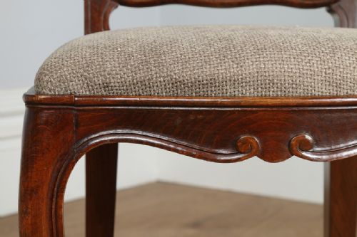 fig 6. Set of 8 Eight French Louis Provincial Upholstered Beech Kitchen Dining Chairs (Circa 1900)