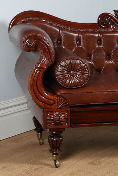 fig 3. William IV Metamorphic Mahogany & Leather Doubled Ended Couch Sofa Settee Bed (Circa 1830)