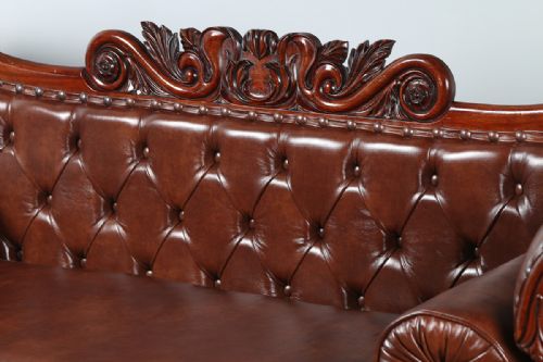 fig 4. William IV Metamorphic Mahogany & Leather Doubled Ended Couch Sofa Settee Bed (Circa 1830)