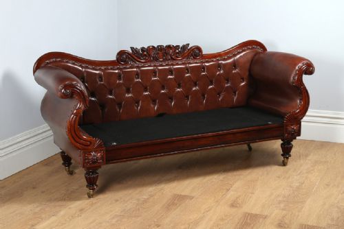 fig 7. William IV Metamorphic Mahogany & Leather Doubled Ended Couch Sofa Settee Bed (Circa 1830)