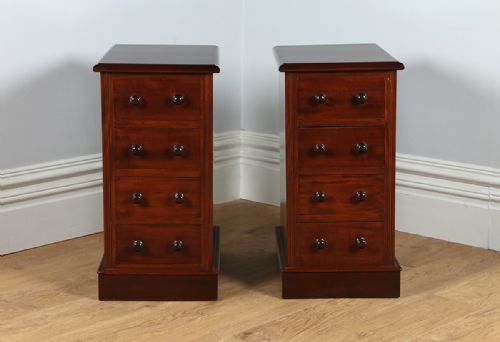 fig 1. Pair of Antique Victorian Mahogany Bedside Chests (Circa 1890)