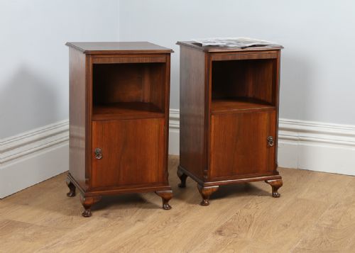 Pair of Army & Navy Walnut Bedside Cupboards (Circa 1930)