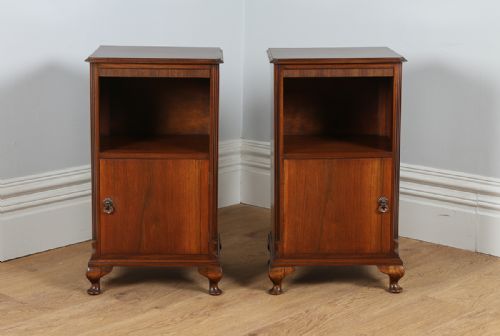 fig 1. Pair of Army & Navy Walnut Bedside Cupboards (Circa 1930)