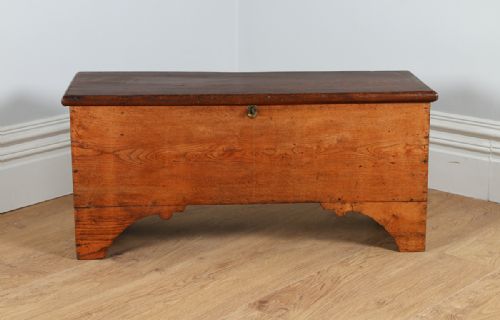 fig 1. Georgian Elm Six-Plank Coffer Chest Blanket Box Ottoman (Circa 1760)