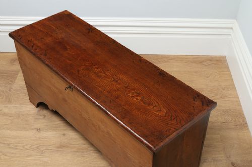 fig 2. Georgian Elm Six-Plank Coffer Chest Blanket Box Ottoman (Circa 1760)
