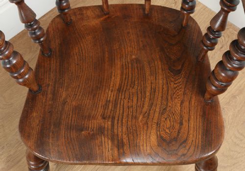 fig 2. Ash & Elm Victorian Smokers’ Bow Captains Office Desk Armchair Chair (Circa 1880)
