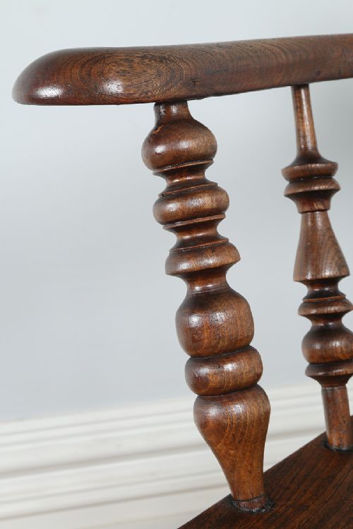 fig 8. Ash & Elm Victorian Smokers’ Bow Captains Office Desk Armchair Chair (Circa 1880)