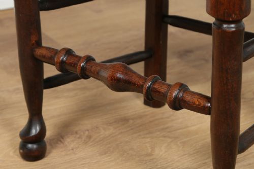 fig 5. Set of 6 Six Ash & Elm Spindle Back Rush Seat Country Farmhouse Kitchen Dining Chairs (Circa 1880)