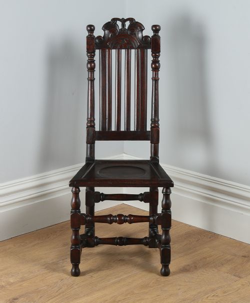 fig 2. Charles II Revival Walnut Hall Kitchen Dining Side Chair (Circa 1880)