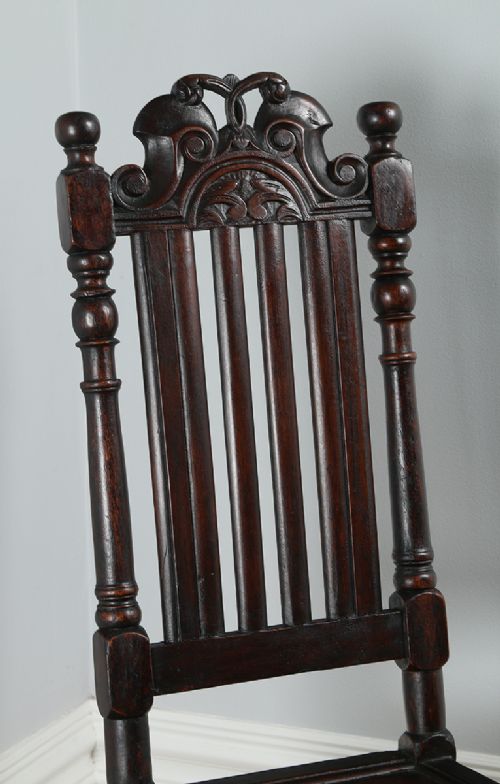 fig 4. Charles II Revival Walnut Hall Kitchen Dining Side Chair (Circa 1880)
