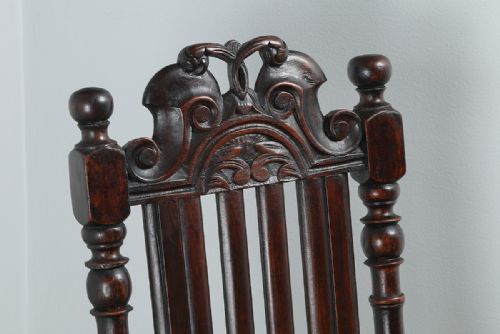 fig 5. Charles II Revival Walnut Hall Kitchen Dining Side Chair (Circa 1880)