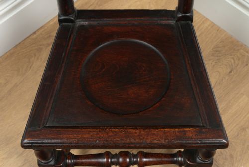 fig 7. Charles II Revival Walnut Hall Kitchen Dining Side Chair (Circa 1880)