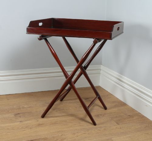 fig 1. Victorian Mahogany Butlers Drinks Tray Table & Stand (Circa 1850)