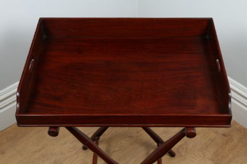 fig 3. Victorian Mahogany Butlers Drinks Tray Table & Stand (Circa 1850)