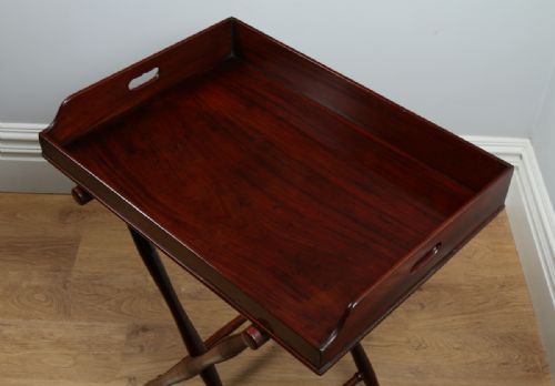 fig 4. Victorian Mahogany Butlers Drinks Tray Table & Stand (Circa 1850)