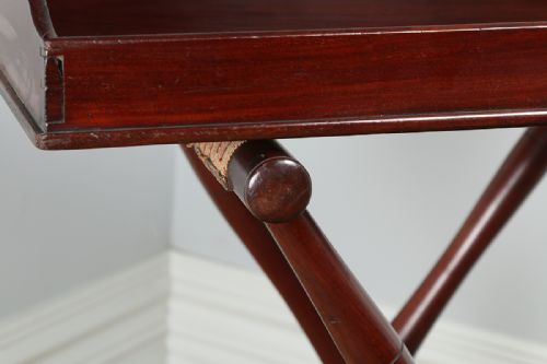 fig 5. Victorian Mahogany Butlers Drinks Tray Table & Stand (Circa 1850)
