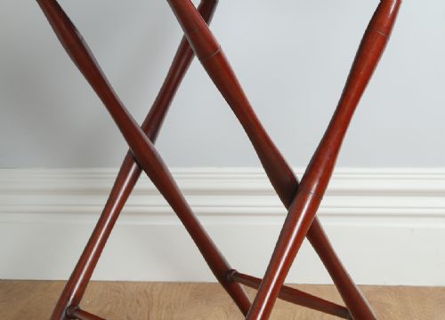 fig 8. Victorian Mahogany Butlers Drinks Tray Table & Stand (Circa 1850)