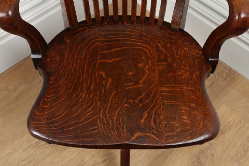 fig 4. Edwardian Oak Revolving Office Desk Armchair (Circa 1900)