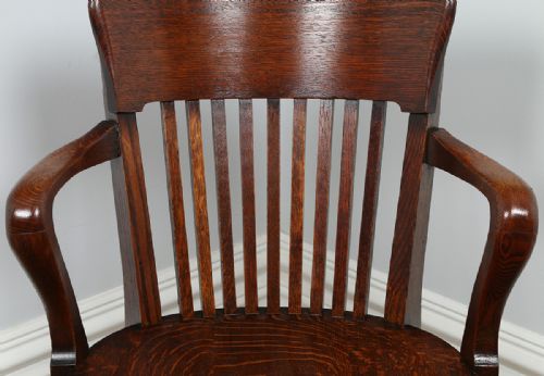 fig 5. Edwardian Oak Revolving Office Desk Armchair (Circa 1900)