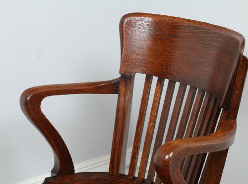 fig 7. Edwardian Oak Revolving Office Desk Armchair (Circa 1900)
