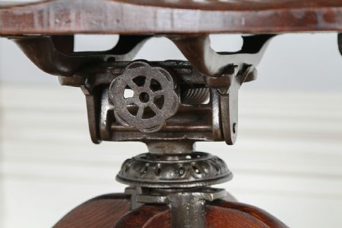 fig 10. Edwardian Oak Revolving Office Desk Armchair (Circa 1900)