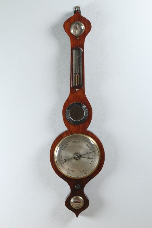 Victorian Rosewood Banjo Wheel Wall Barometer by W. N. Telford, Chester (Circa 1860)