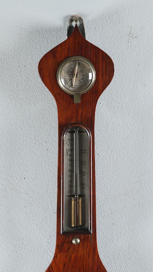 fig 2. Victorian Rosewood Banjo Wheel Wall Barometer by W. N. Telford, Chester (Circa 1860)