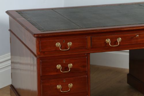 fig 5. Victorian 5ft Mahogany & Leather Double Sided Partners Pedestal Office Writing Desk (Circa 1860)