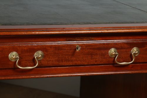fig 6. Victorian 5ft Mahogany & Leather Double Sided Partners Pedestal Office Writing Desk (Circa 1860)