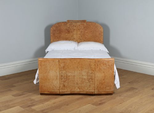 fig 1. Art Deco Burr Walnut 4ft 6” Double Size Bed (Circa 1930)