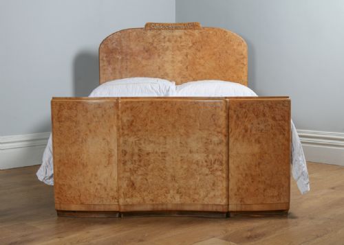 fig 2. Art Deco Burr Walnut 4ft 6” Double Size Bed (Circa 1930)