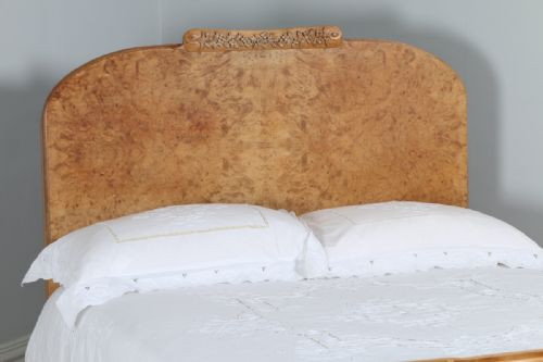 fig 3. Art Deco Burr Walnut 4ft 6” Double Size Bed (Circa 1930)