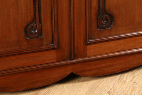 fig 5. Victorian Art Nouveau Mahogany Glass Display Bookcase Cabinet Cupboard by James Schoolbred & Co. (Circa 1890)