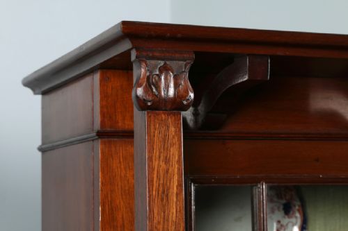 fig 6. Victorian Art Nouveau Mahogany Glass Display Bookcase Cabinet Cupboard by James Schoolbred & Co. (Circa 1890)