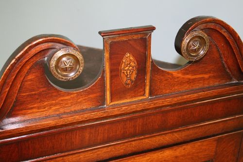 fig 1. Antique George III Oak & Mahogany Cross Banded Corner Cupboard (Circa 1760 - 1780)