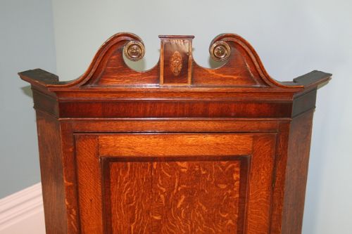 fig 4. Antique George III Oak & Mahogany Cross Banded Corner Cupboard (Circa 1760 - 1780)