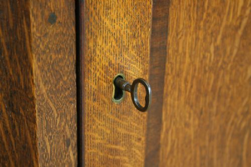 fig 8. Antique George III Oak & Mahogany Cross Banded Corner Cupboard (Circa 1760 - 1780)