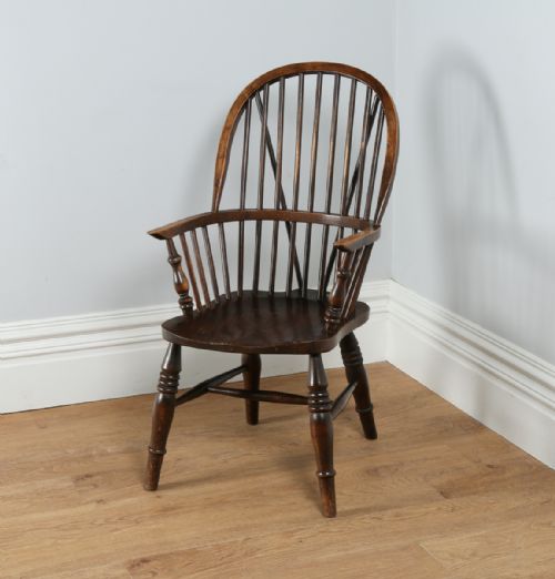 Ash & Elm Victorian High Back Windsor Kitchen Hall Dining Chair / Armchair (Circa 1880)