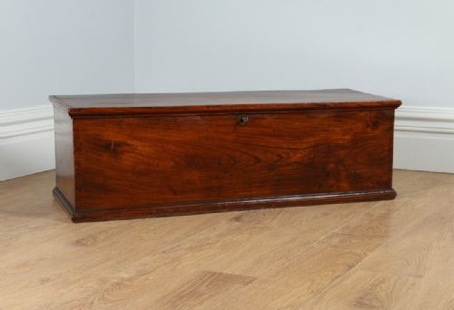 fig 1. Georgian Elm Six-Plank Trunk Blanket Box Chest Ottoman Kist (Circa 1800)