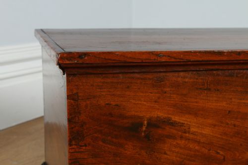 fig 3. Georgian Elm Six-Plank Trunk Blanket Box Chest Ottoman Kist (Circa 1800)