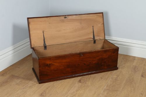 fig 6. Georgian Elm Six-Plank Trunk Blanket Box Chest Ottoman Kist (Circa 1800)