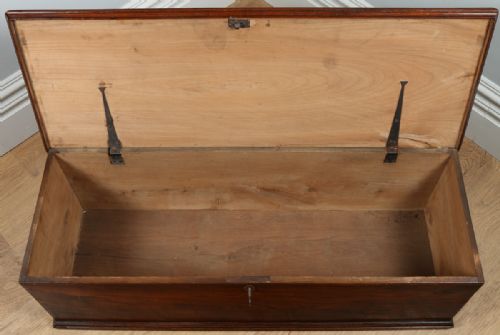 fig 7. Georgian Elm Six-Plank Trunk Blanket Box Chest Ottoman Kist (Circa 1800)