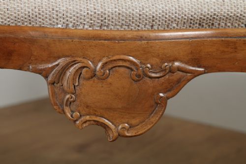 fig 8. Chippendale Style Walnut Upholstered Settle Couch Bench (Circa 1920)