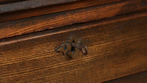 fig 6. 4ft Victorian Arts & Crafts Oak & Leather Pedestal Office Desk (Circa 1890)