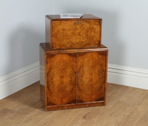 Art Deco Figured Walnut Office Writing Bureau / Desk by Rurka (Circa 1930)