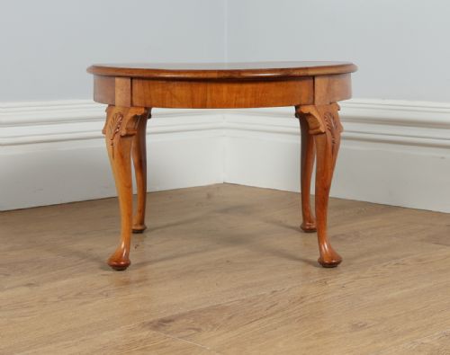 fig 5. Queen Anne Style Burr Walnut Circular Round Coffee Magazine Table (Circa 1920)